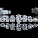 3.13 Cts 14k White Gold Mix Shape Tennis Bracelet - Image 2