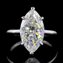 5.11 Cts 14k White Gold Marquise Shape Solitaire Ring - Image 3