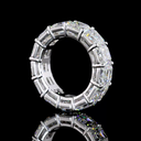 13.25 Cts 14k White Gold Asscher Shape Eternity Band Eternity Band - Image 2