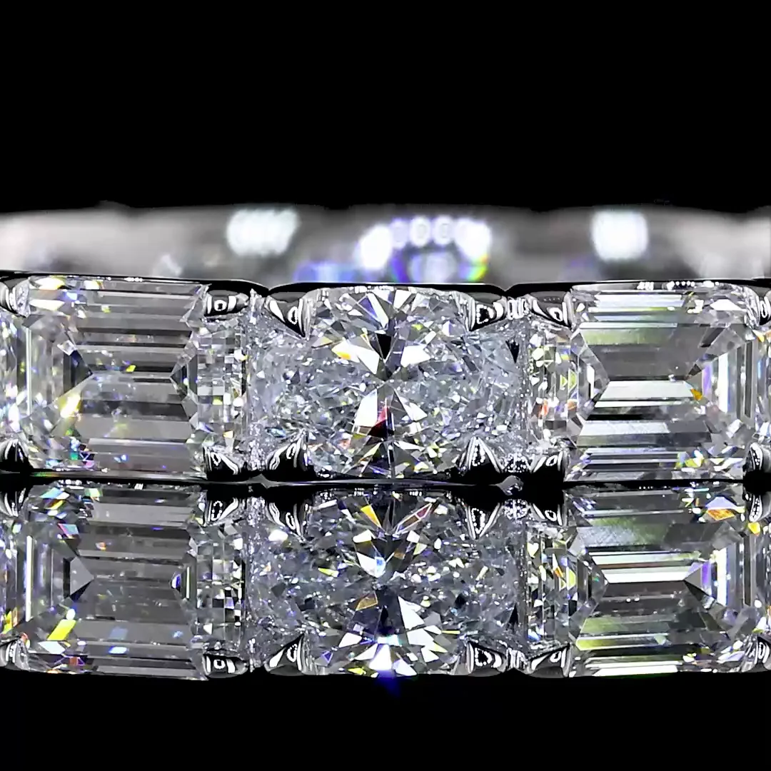 2.02 Cts 14k White Gold Mix Shape Eternity Band Eternity Band - Image 3