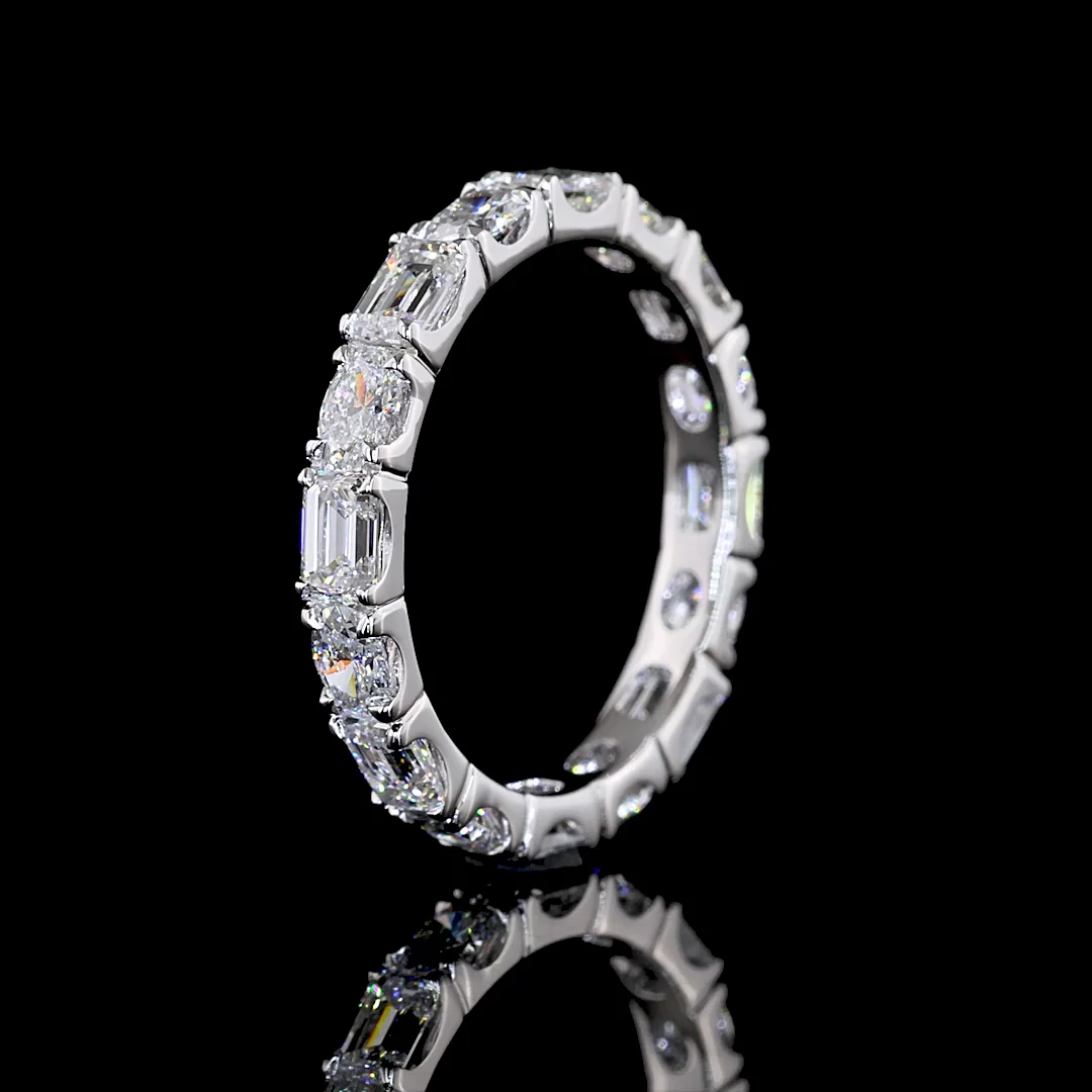 2.02 Cts 14k White Gold Mix Shape Eternity Band Eternity Band - Image 4