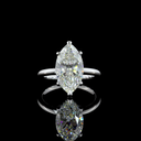 4.25 Cts 14k White Gold Marquise Shape Hidden Halo Ring - Video