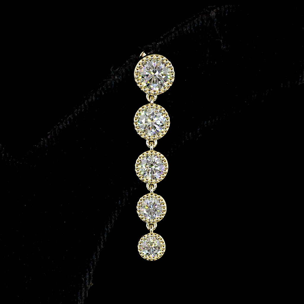 2.82 Cts 14k Yellow Gold Mix Shape Hanging Earring - Image 3