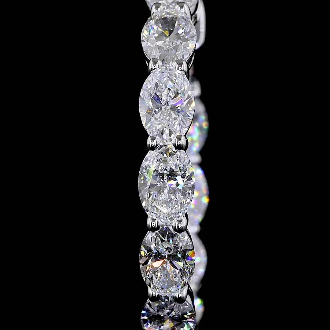 4.84 Cts 14k White Gold Oval Shape Hoops Earring - Image 3