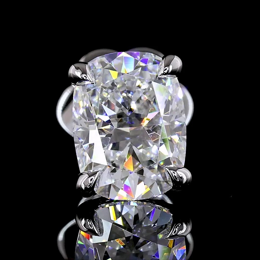 2.46 Cts 14k White Gold Cushion Brilliant Shape Studs Earring - Image 3