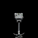 1.05 Cts 14k White Gold Emerald Shape Studs Earring - Image 4