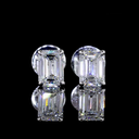 1.05 Cts 14k White Gold Emerald Shape Studs Earring - Video