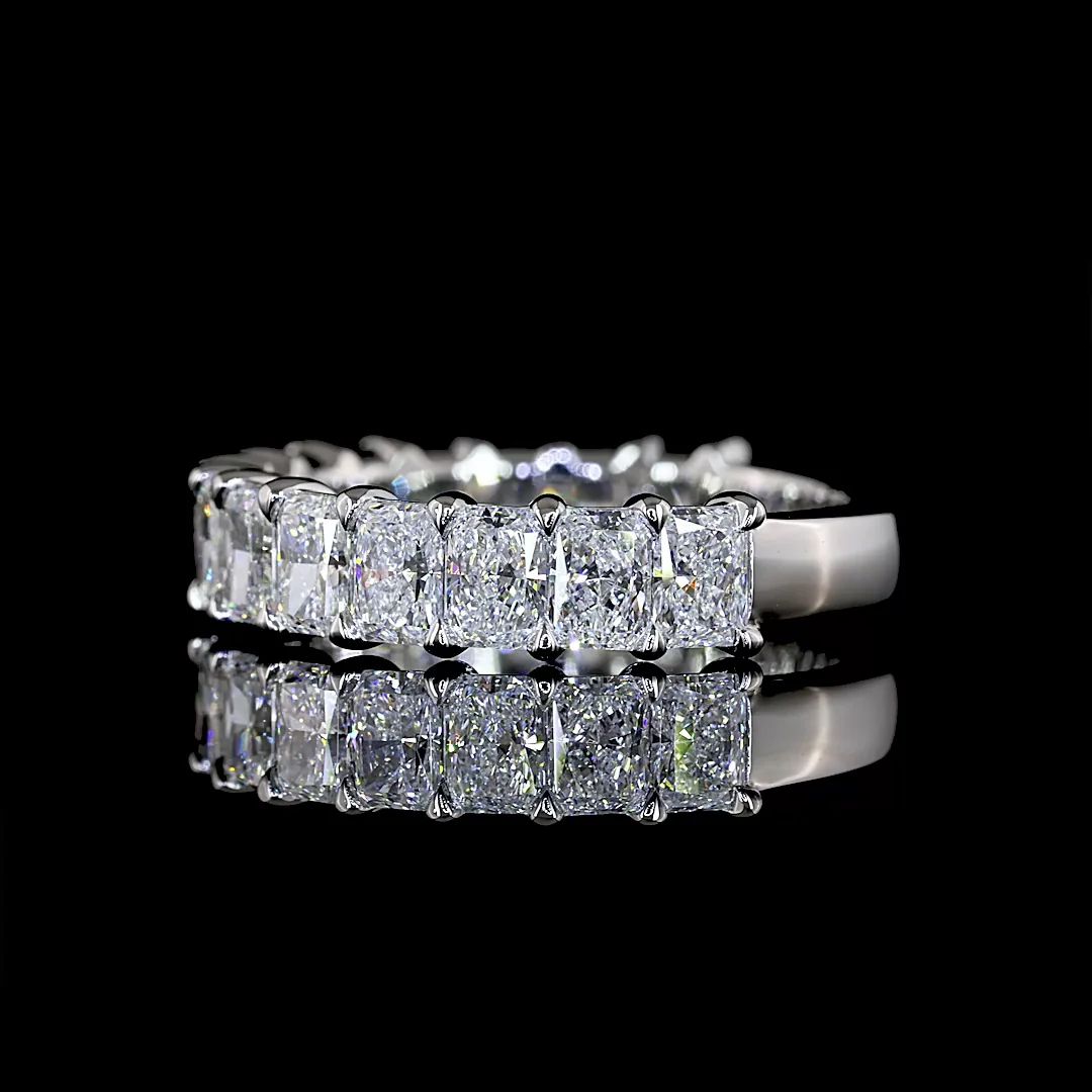2.26 Cts Platinum Radiant Shape 3/4 Band Eternity Band - Image 2
