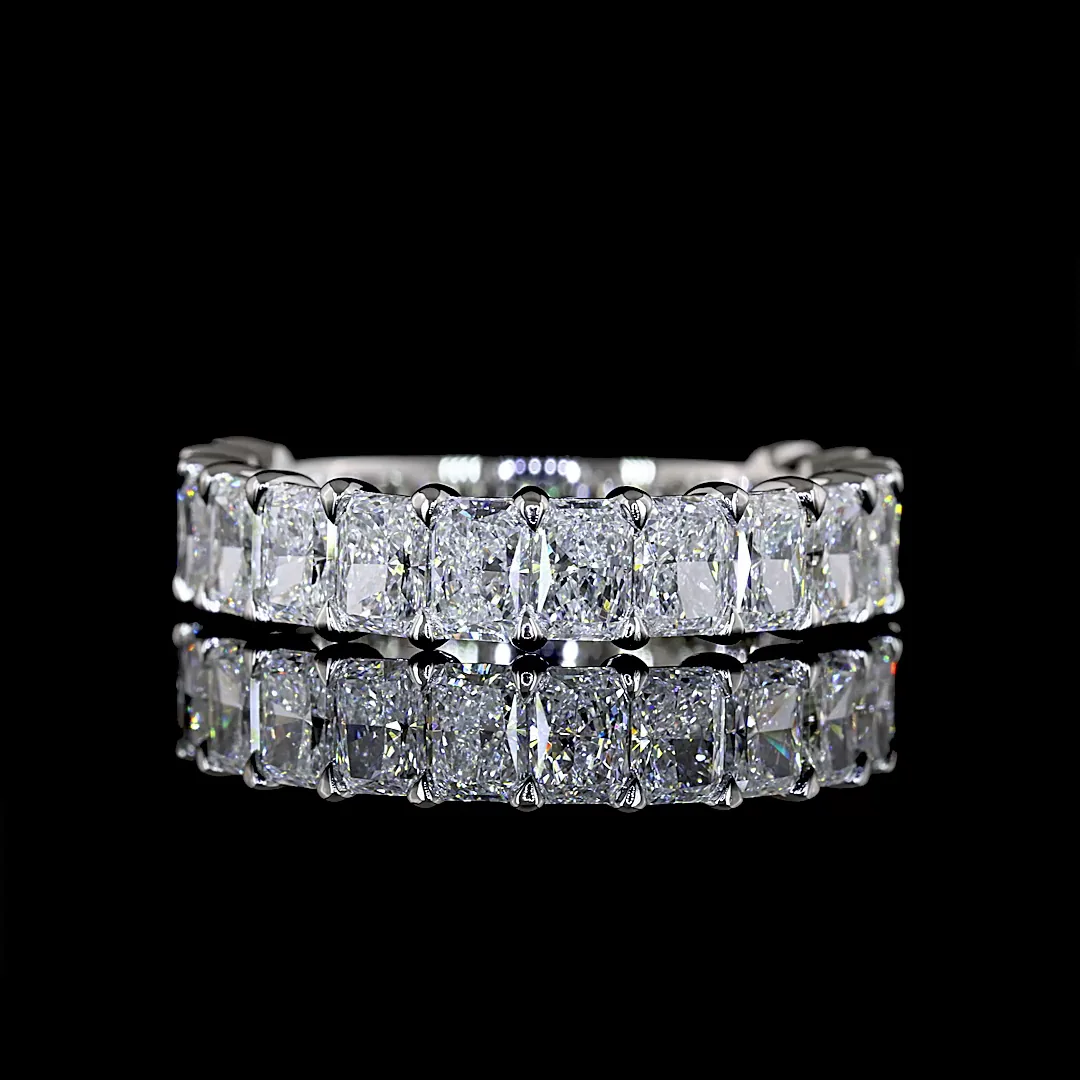 2.26 Cts Platinum Radiant Shape 3/4 Band Eternity Band - Video