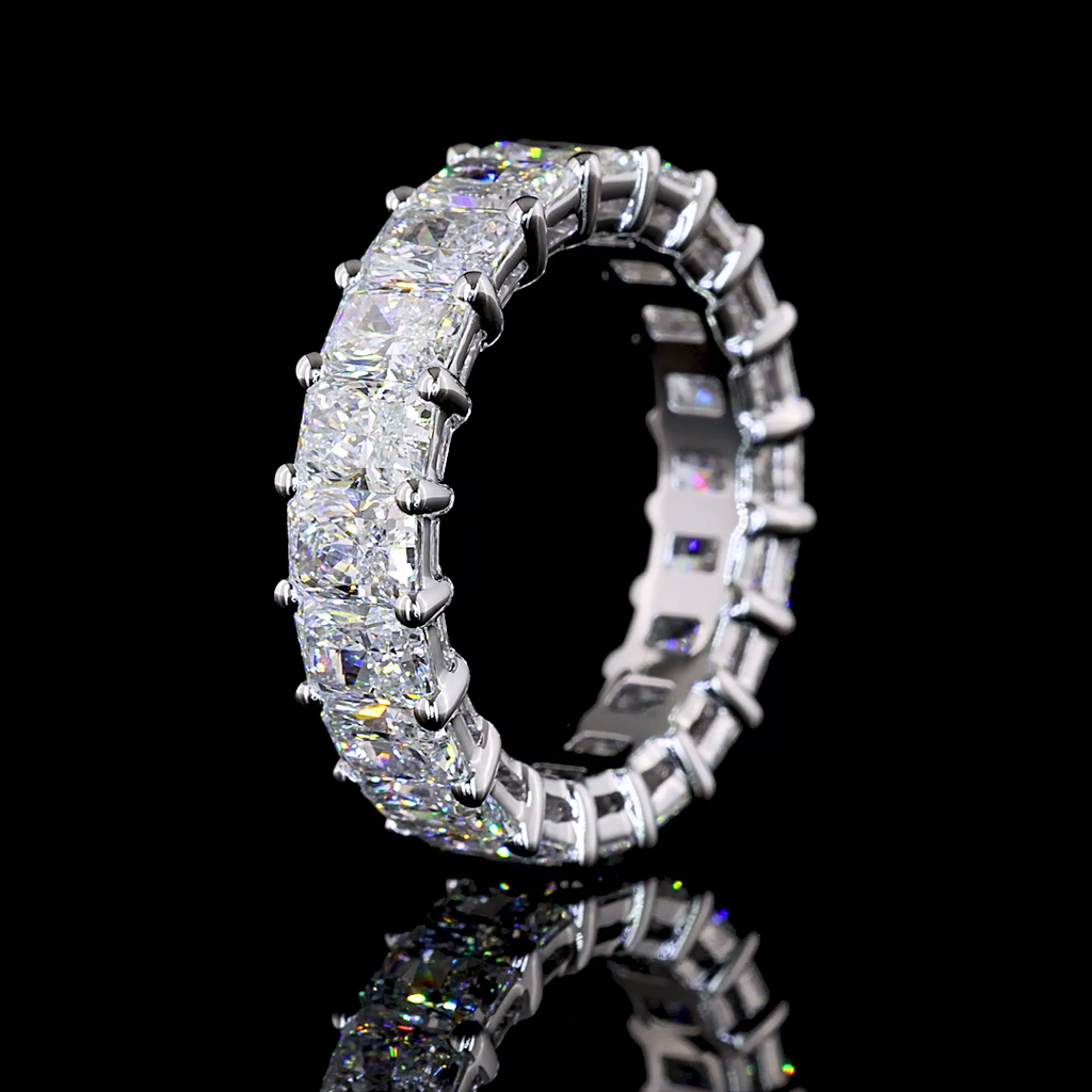 4.23 Cts 14k White Gold Radiant Shape Eternity Band Eternity Band - Image 4
