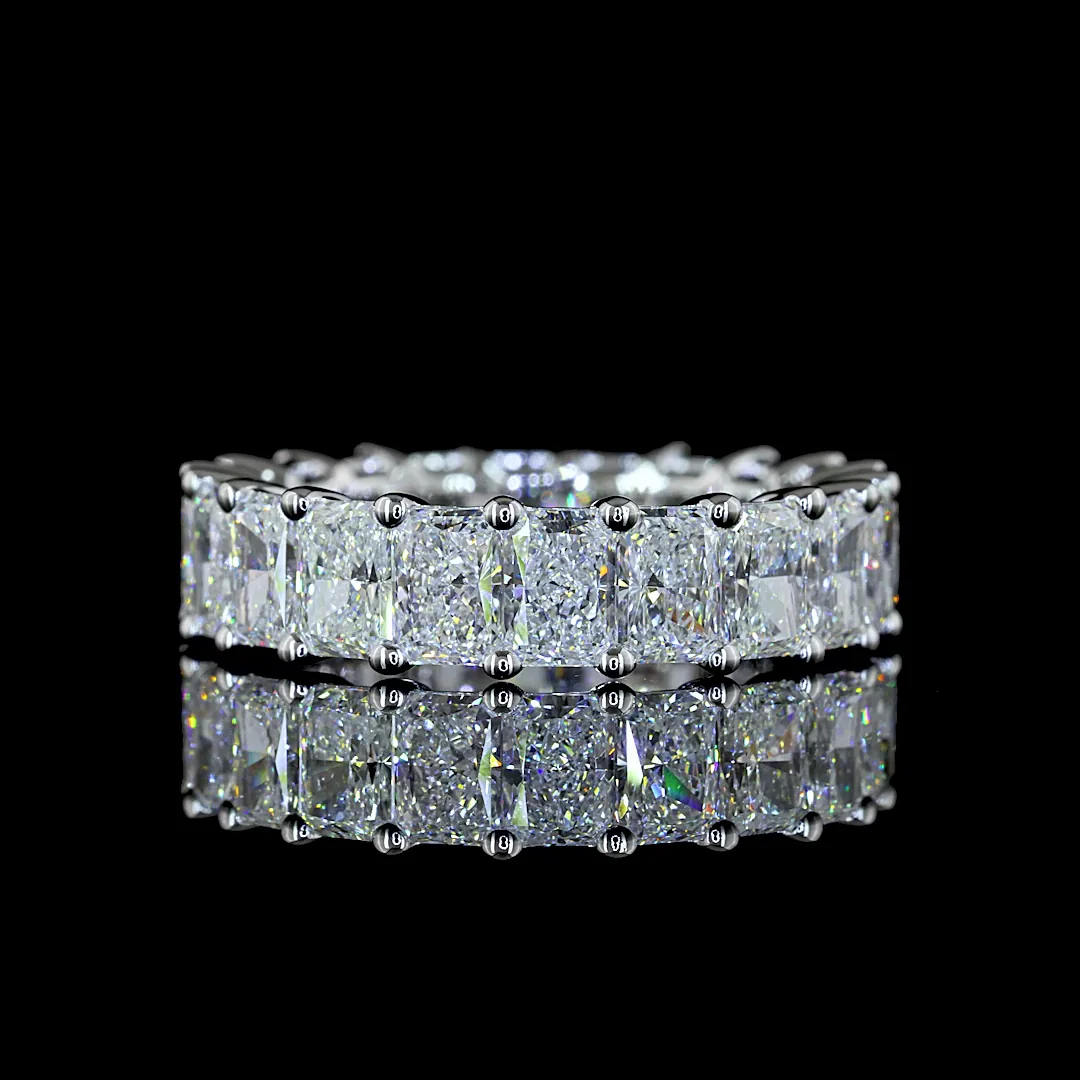 4.23 Cts 14k White Gold Radiant Shape Eternity Band Eternity Band - Video