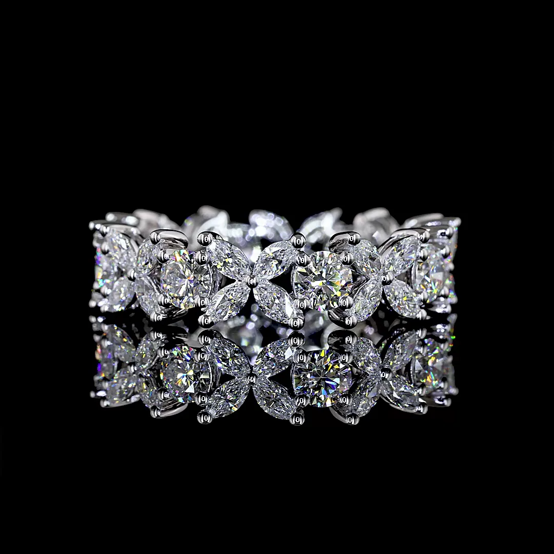 2.28 Cts 14k White Gold Mix Shape Eternity Band Eternity Band - Video