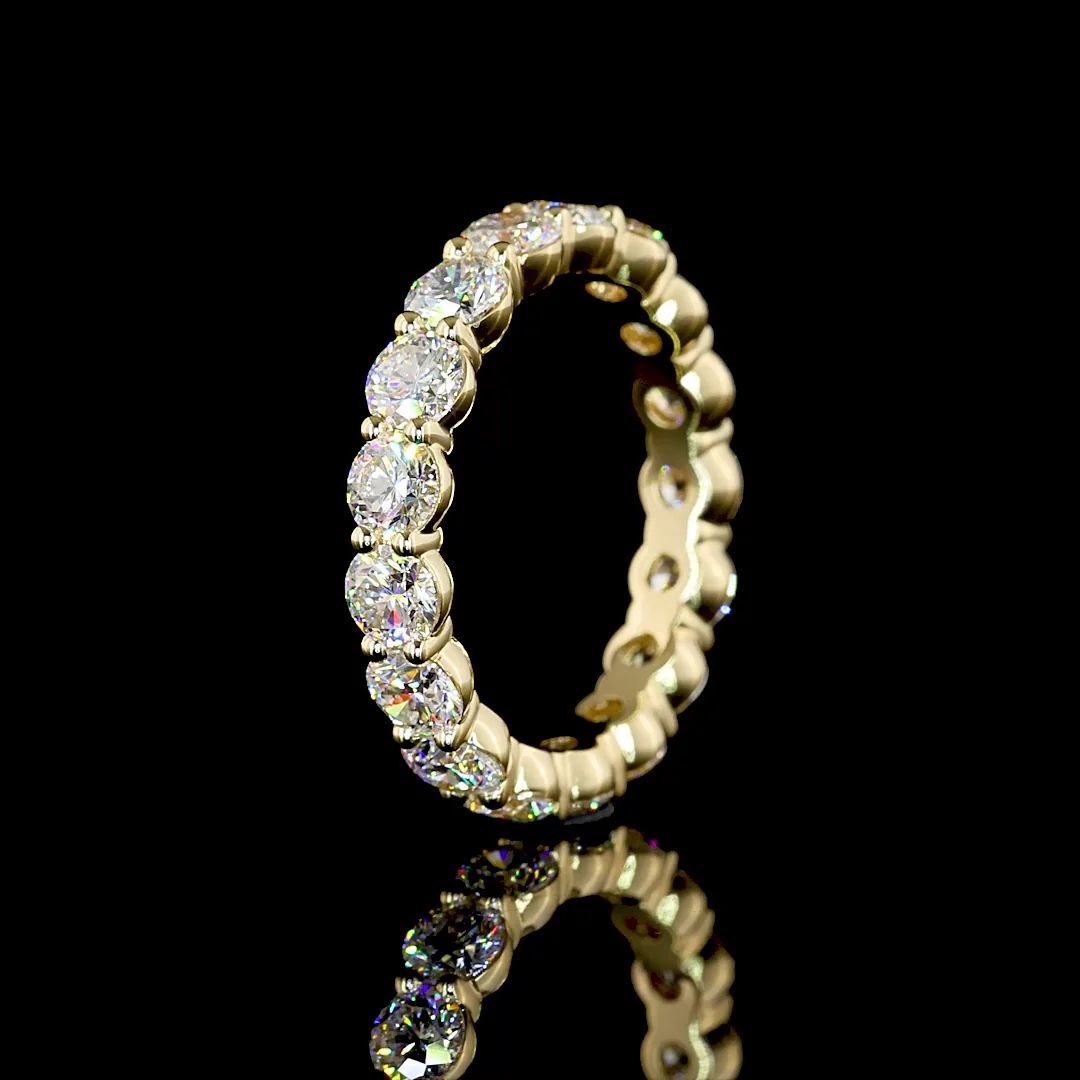2.59 Cts 14k Yellow Gold Round Shape Eternity Band Eternity Band - Image 4