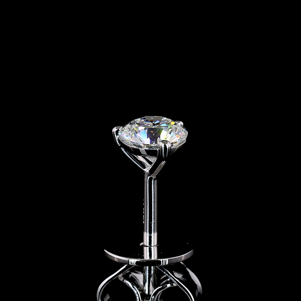 0.49 Cts 14k White Gold Round Shape Martini Earring - Image 4
