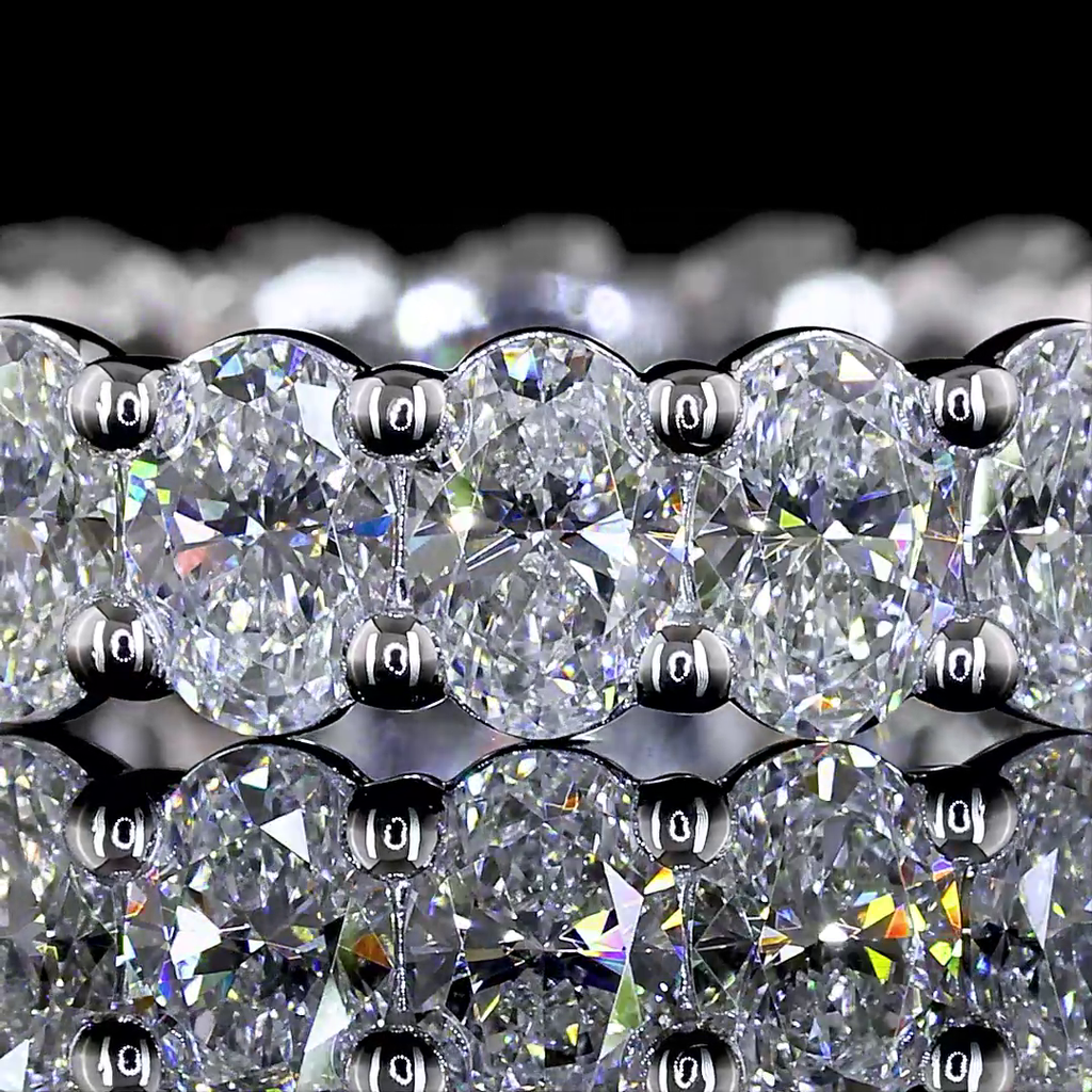 2.53 Cts 18k White Gold Oval Shape Eternity Band Eternity Band - Image 3