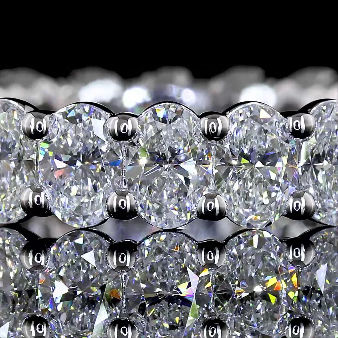 2.53 Cts 18k White Gold Oval Shape Eternity Band Eternity Band - Image 3