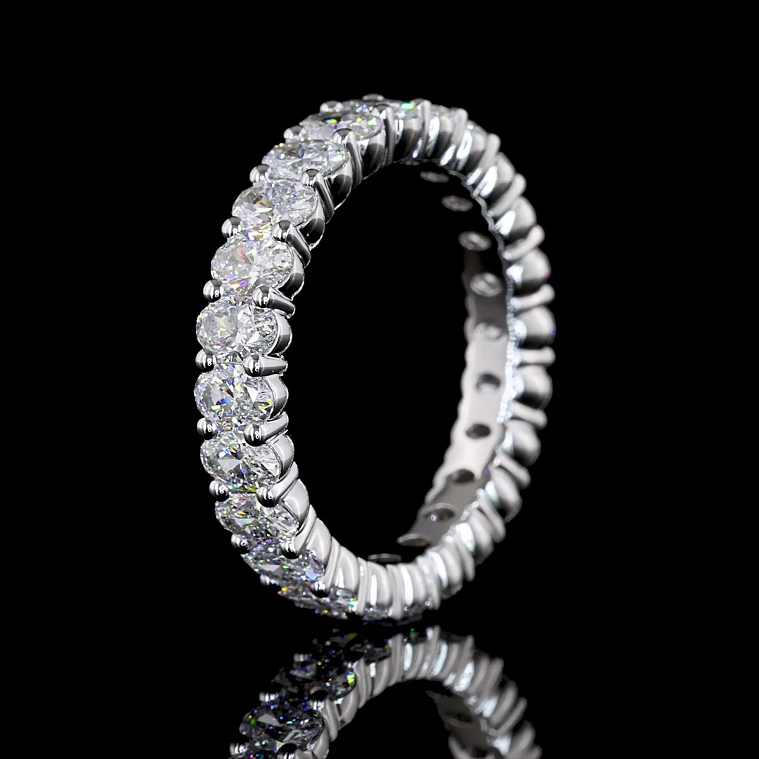 2.53 Cts 18k White Gold Oval Shape Eternity Band Eternity Band - Image 4