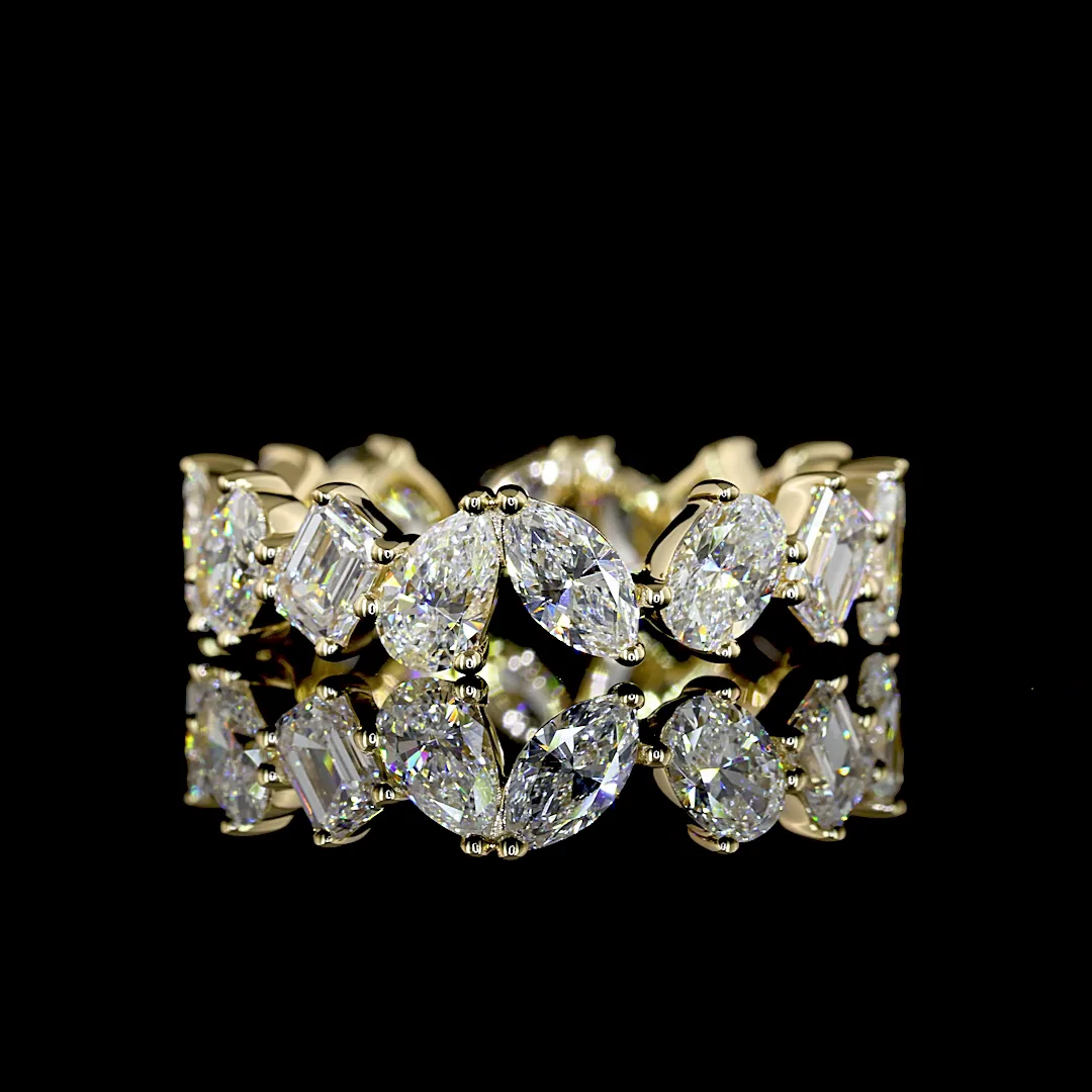 3.2 Cts 14k Yellow Gold Mix Shape Eternity Band Eternity Band - Video