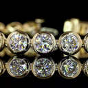 14.72 Cts 14k Yellow Gold Round Shape Tennis Bracelet - Image 2