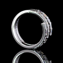 0.96 Cts 14k White Gold Emerald Shape Special Eternity Band - Image 2