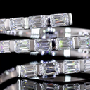 0.96 Cts 14k White Gold Emerald Shape Special Eternity Band - Image 3