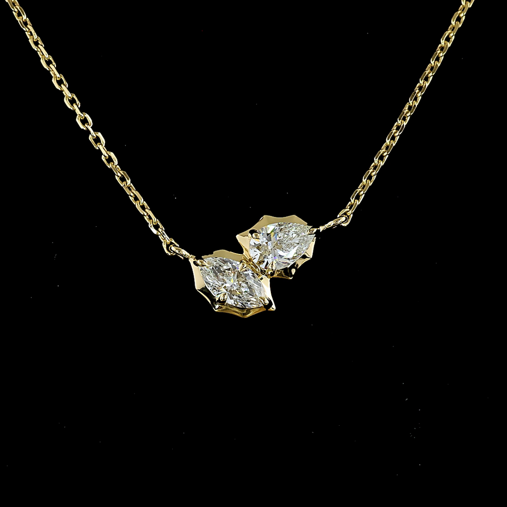 0.39 Cts 14k Yellow Gold Mix Shape Pendant Pendant - Image 3
