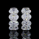 3.53 Cts 14k White Gold Oval Shape Huggies Earring - Video