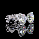 3.09 Cts 14k White Gold Round Shape Martini Earring - Image 2