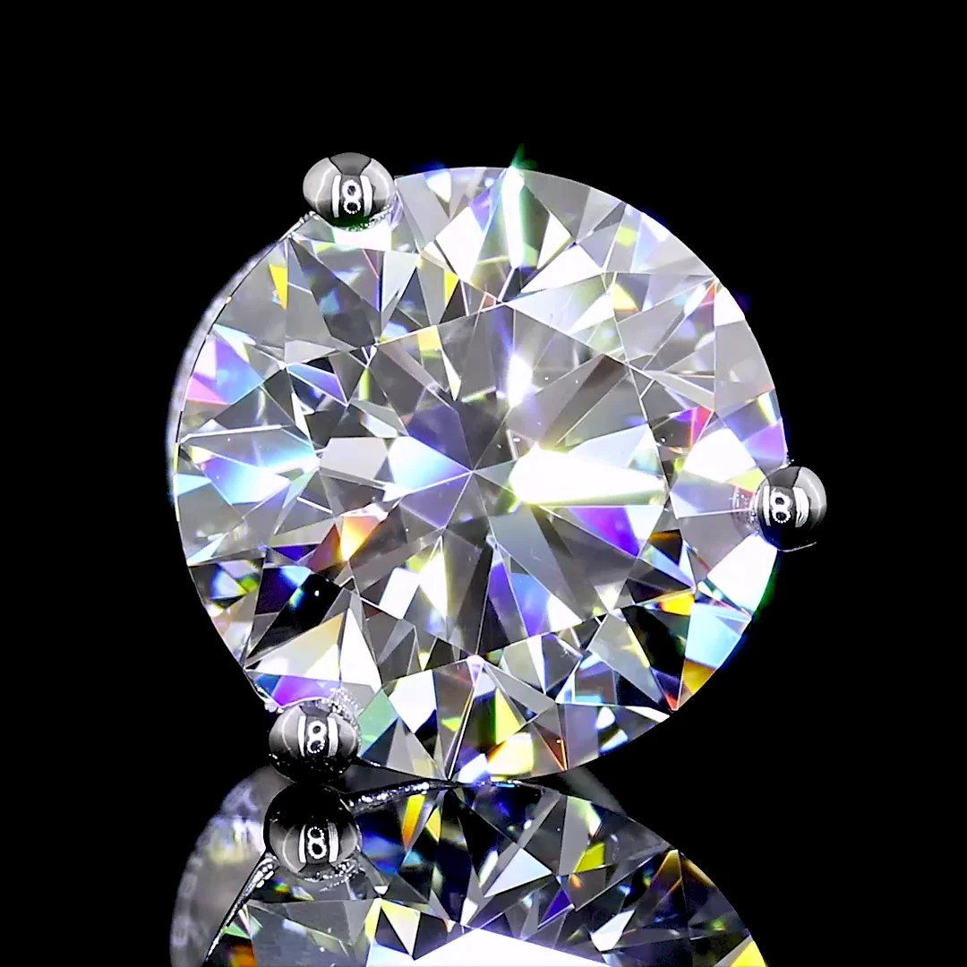 3.09 Cts 14k White Gold Round Shape Martini Earring - Image 3