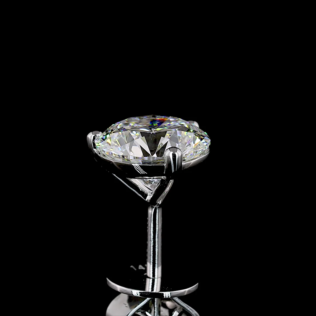 3.09 Cts 14k White Gold Round Shape Martini Earring - Image 4