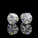 3.09 Cts 14k White Gold Round Shape Martini Earring - Video