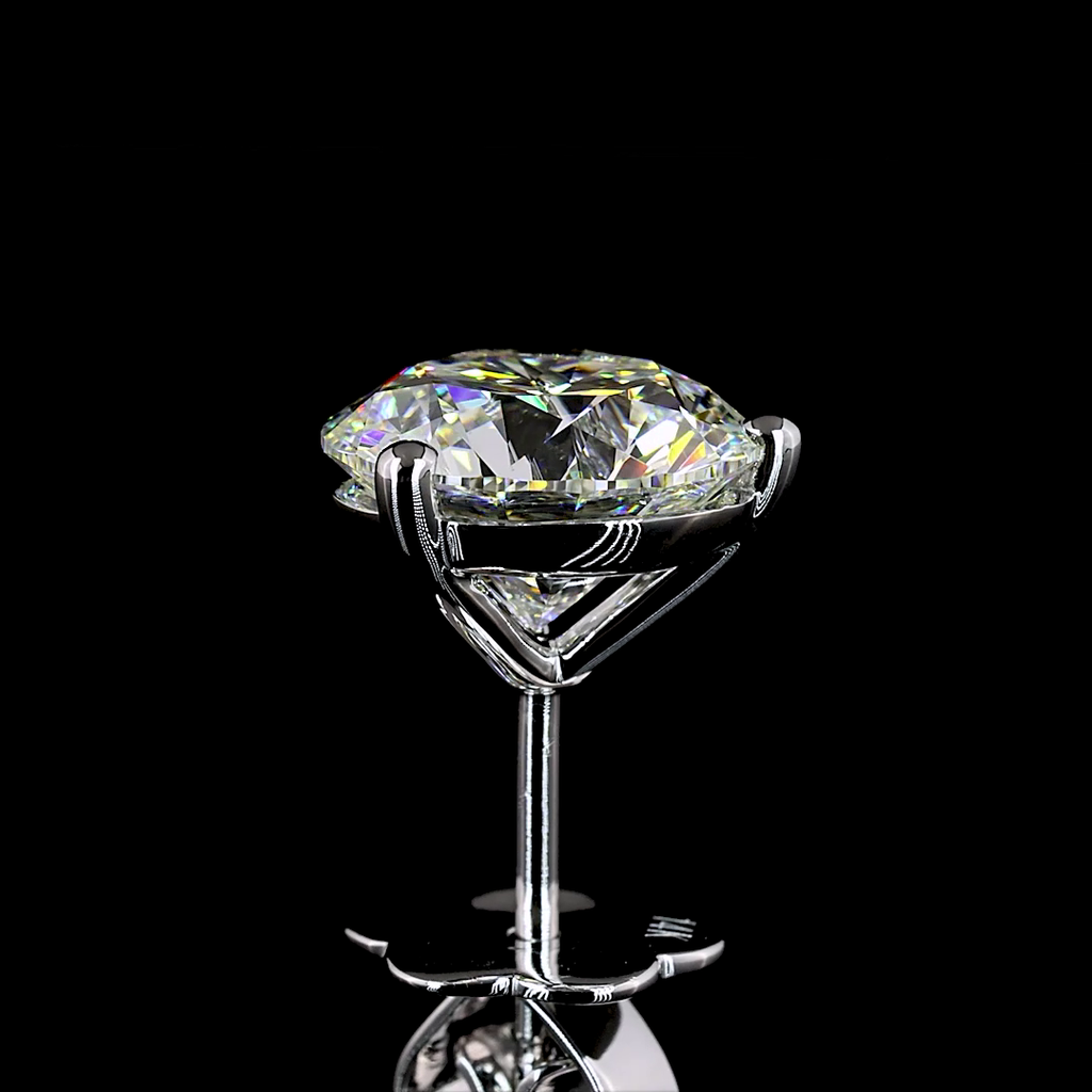 4.03 Cts 14k White Gold Round Shape Martini Earring - Image 4