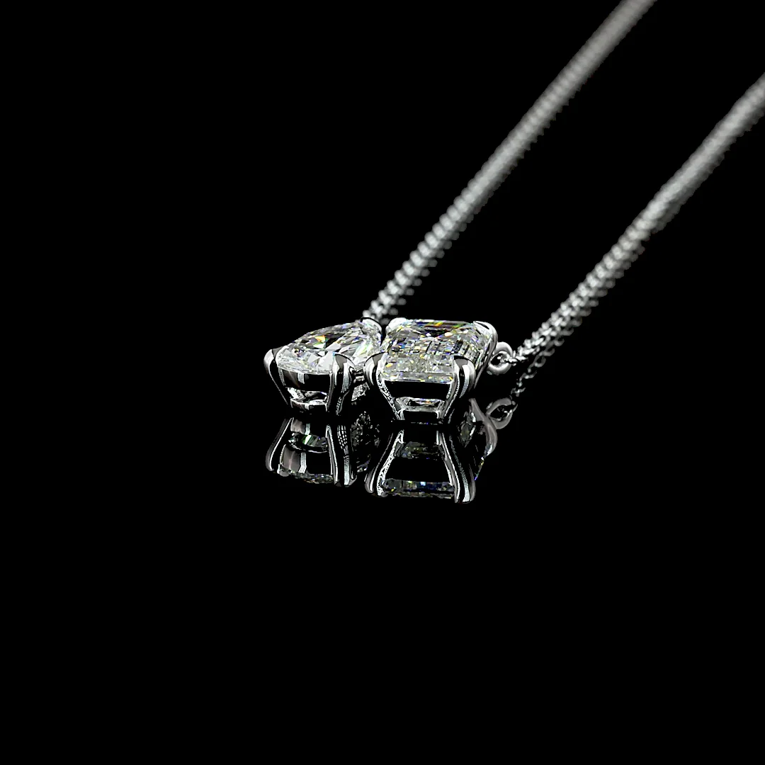 1.62 Cts 14k White Gold Mix Shape Pendant Pendant - Image 4