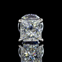 1.07 Cts 14k White Gold Princess Shape Studs Earring - Image 3