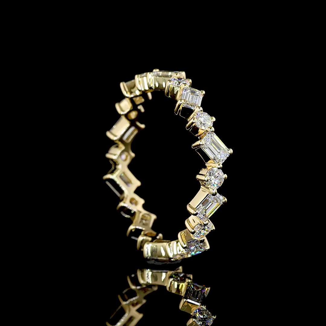 1.29 Cts 14k Yellow Gold Mix Shape Eternity Band Eternity Band - Image 2