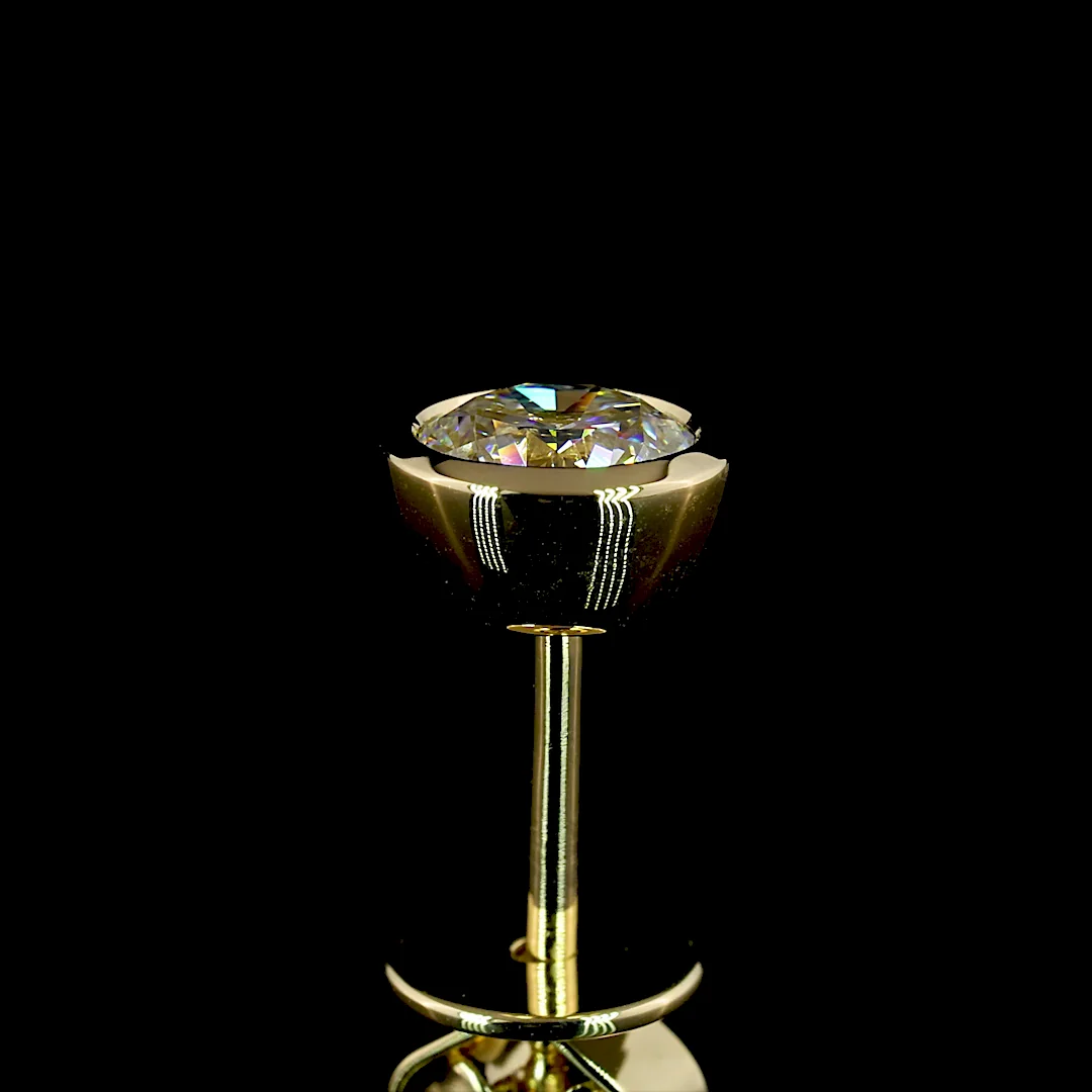 1.02 Cts 14k Yellow Gold Round Shape Studs Earring - Image 4