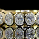 0.98 Cts 14k Yellow Gold Oval Shape 3/4 Band Eternity Band - Image 3