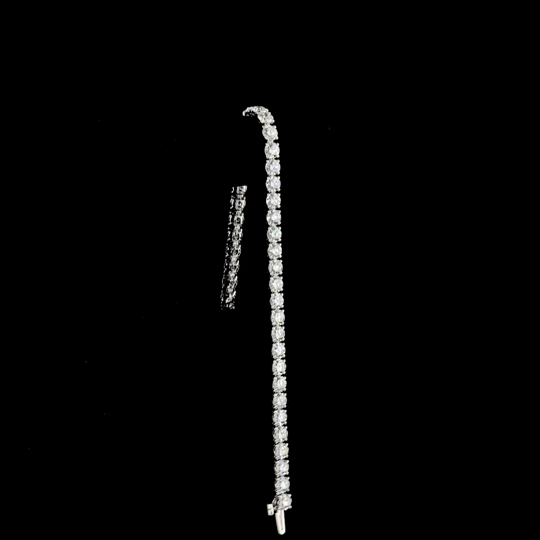 11.99 Cts 14k White Gold Round Shape Tennis Bracelet - Image 3