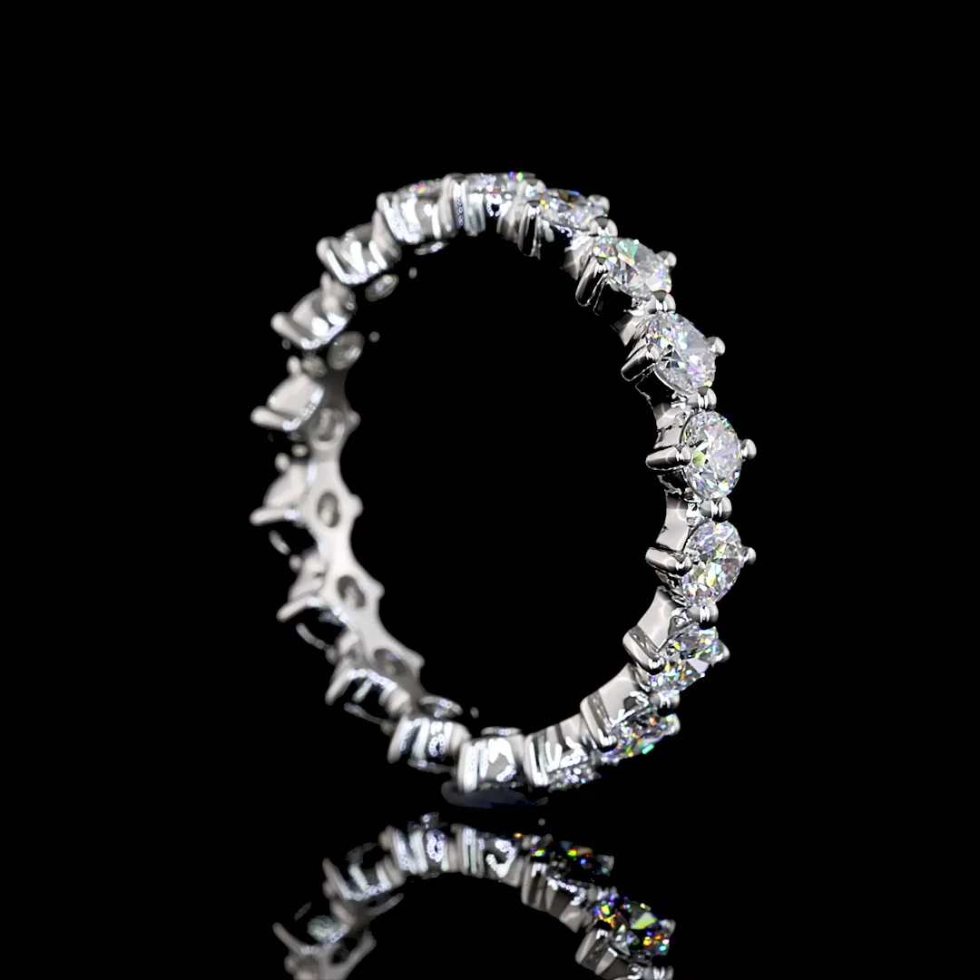 1.34 Cts Platinum Round Shape Eternity Band Eternity Band - Image 2