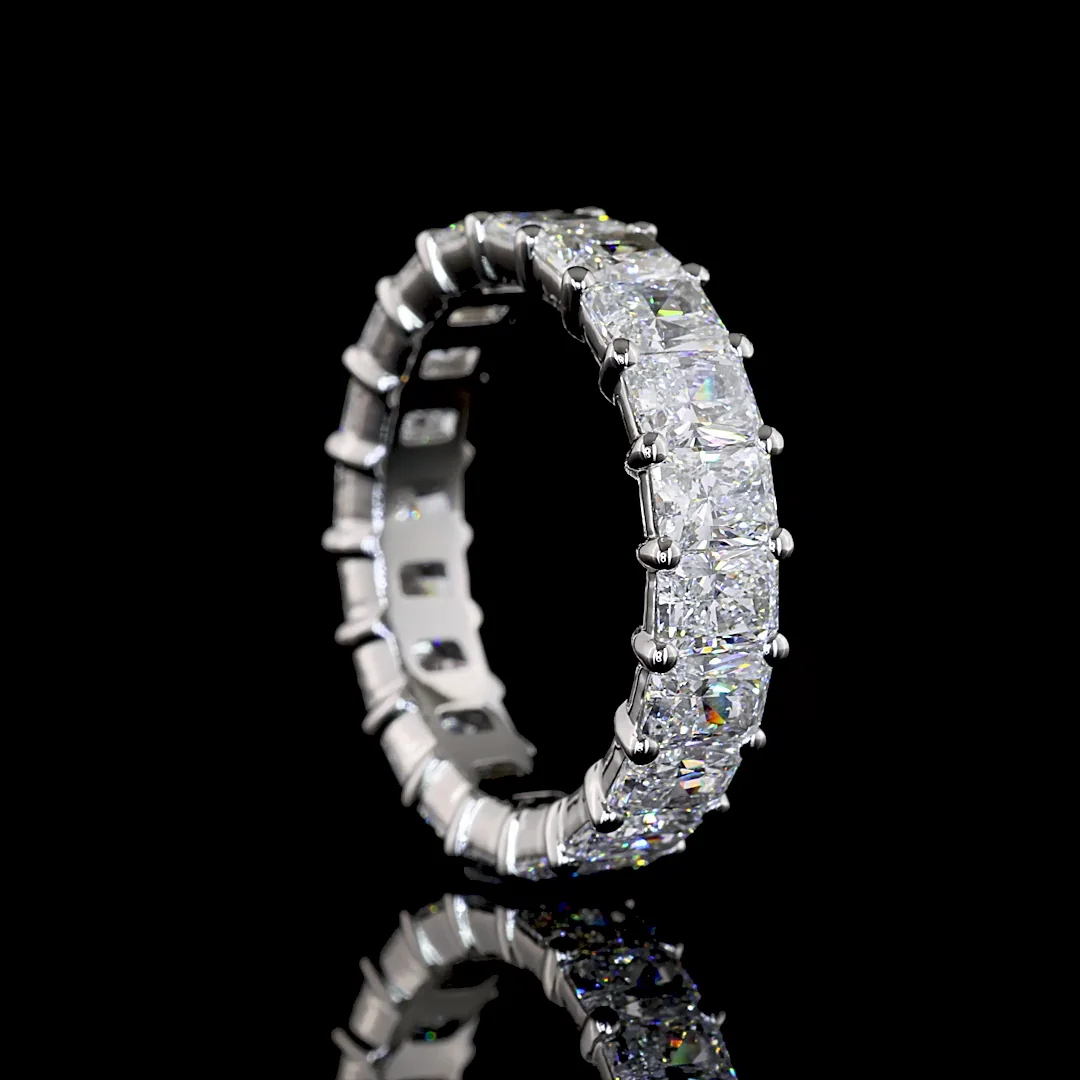4.06 Cts Platinum Radiant Shape Eternity Band Eternity Band - Image 2