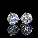 6.19 Cts 14k White Gold Round Shape Martini Earring - Video