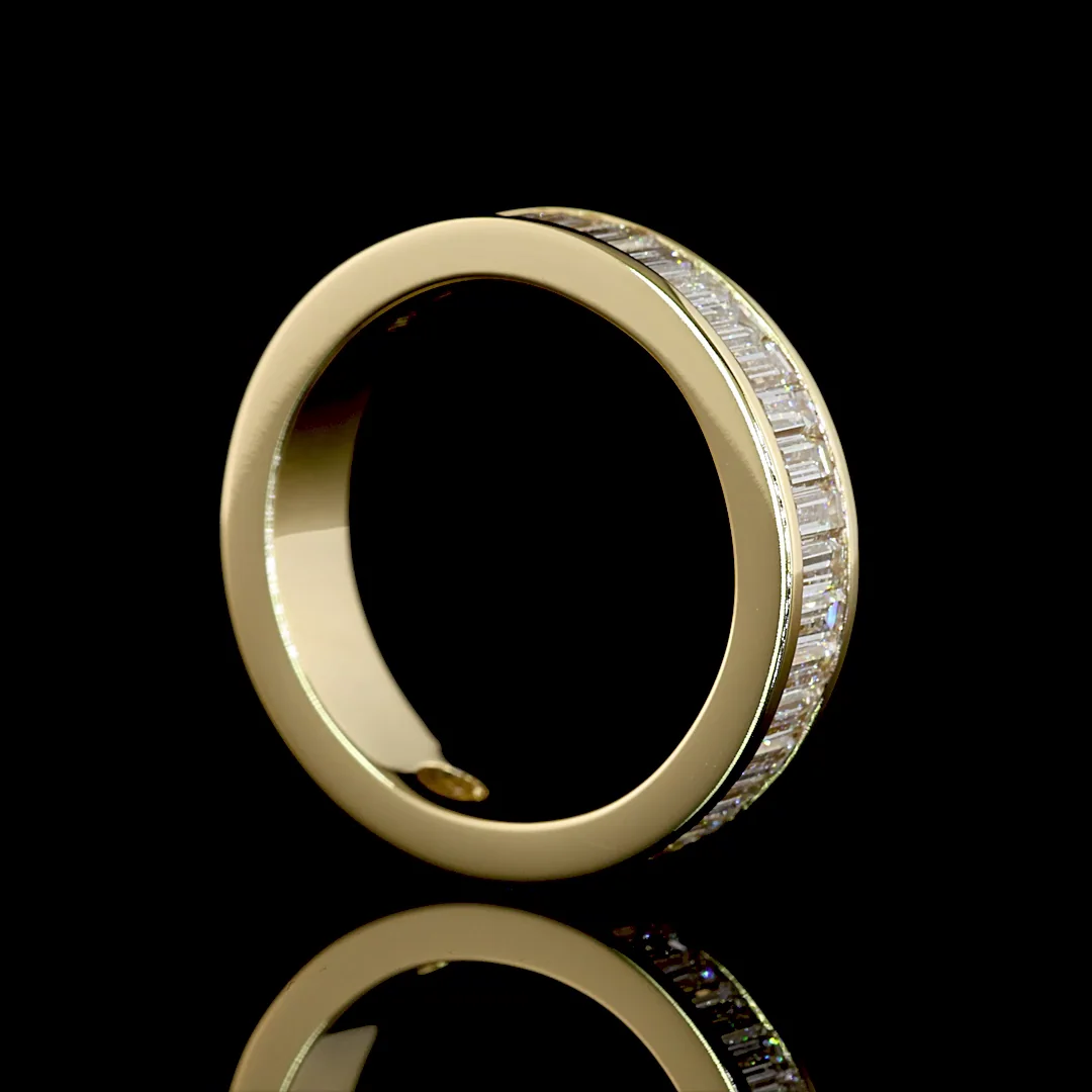 1.58 Cts 14k Yellow Gold Baguette Shape 3/4 Band Eternity Band - Image 2