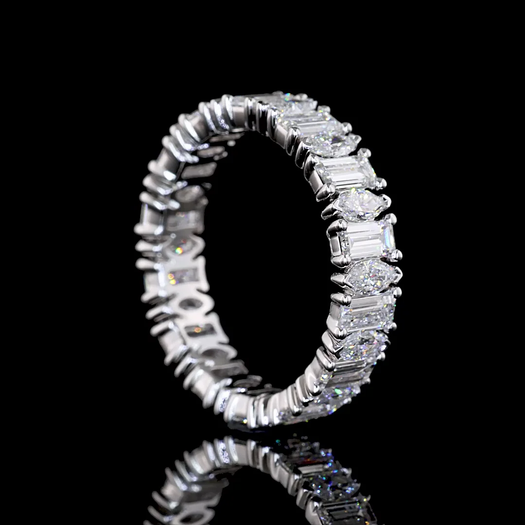 2.64 Cts 14k White Gold Mix Shape Eternity Band Eternity Band - Image 2