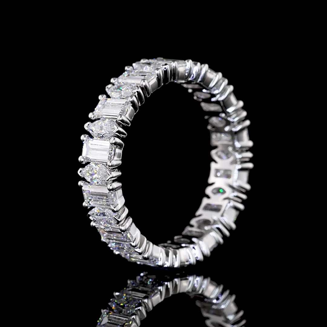 2.64 Cts 14k White Gold Mix Shape Eternity Band Eternity Band - Image 4