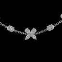 5.1 Cts 14k White Gold Mix Shape Station Necklace - Image 3