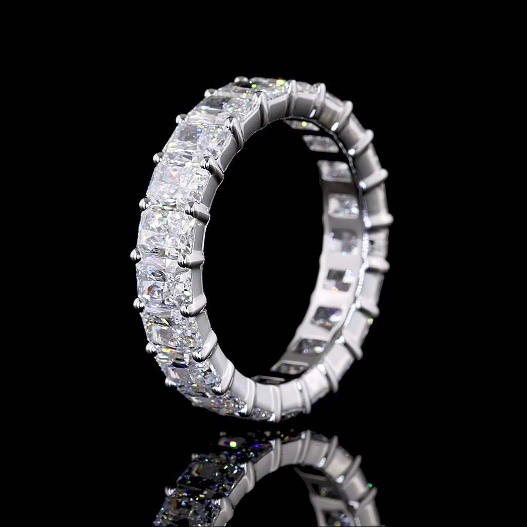 5.12 Cts 14k White Gold Radiant Shape Eternity Band Eternity Band - Image 4