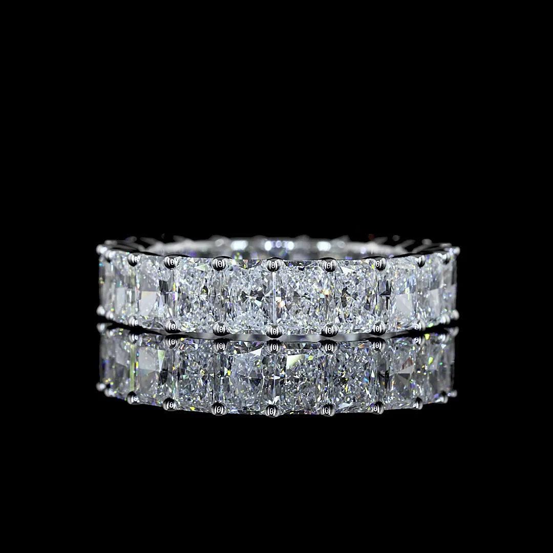 5.12 Cts 14k White Gold Radiant Shape Eternity Band Eternity Band - Video