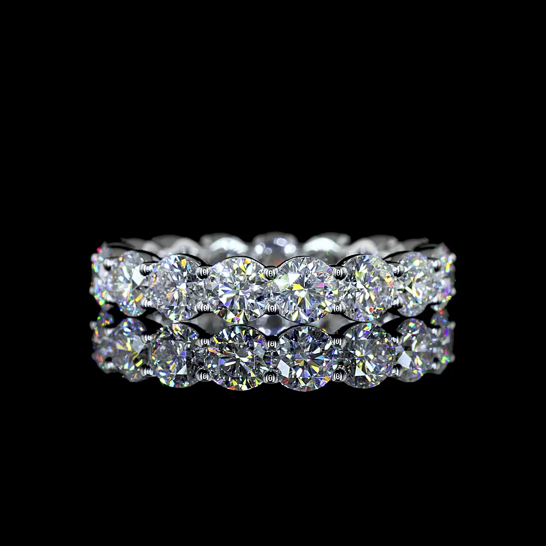 3.9 Cts 14k White Gold Round Shape Eternity Band Eternity Band - Video