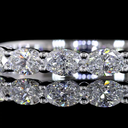 0.86 Cts 14k White Gold Oval Shape Half Eternity Eternity Band - Image 3