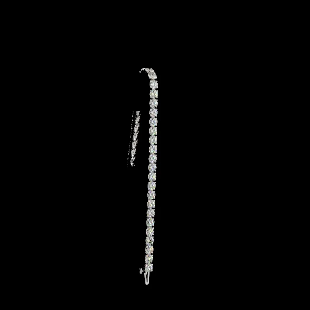 10.98 Cts 14k White Gold Round Shape Tennis Bracelet - Image 3